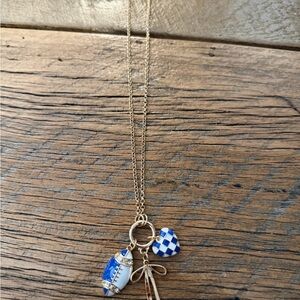 Gold and Blue Charm Necklace
